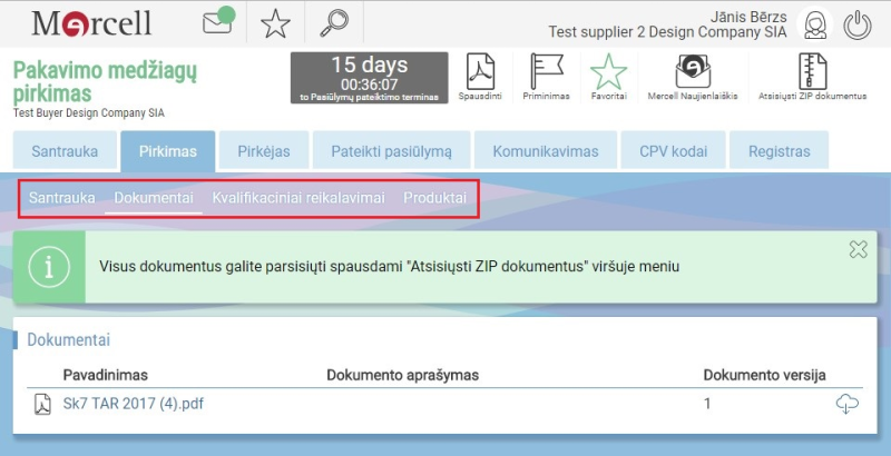 3 žingsnis - konkurso informacija