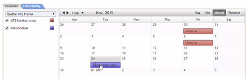Kalendervarsling eksempel