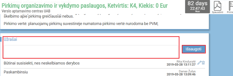 Užrašų naudojimas